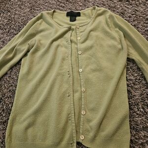 Express Light Green Cardigan Sweater